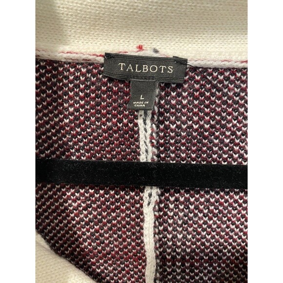 Talbots Poncho Sweater Womens Large Plaid Cape Knit Academia Travel Quiet Luxury - Picture 3 of 6